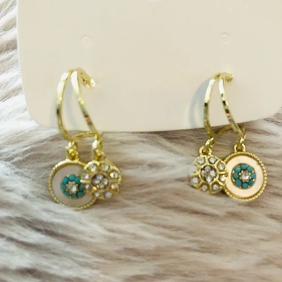 ALLURING KALEIDOSCOPE GOLD PLATED EARRINGS - Picture 4 of 5